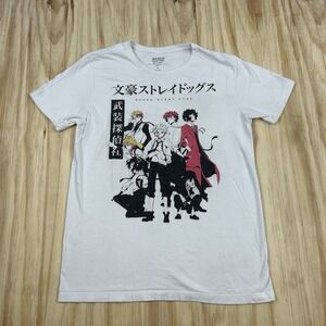 Bungo Stray Dogs White T-Shirt Large Crunchyroll Japanese Anime 2016 Rare